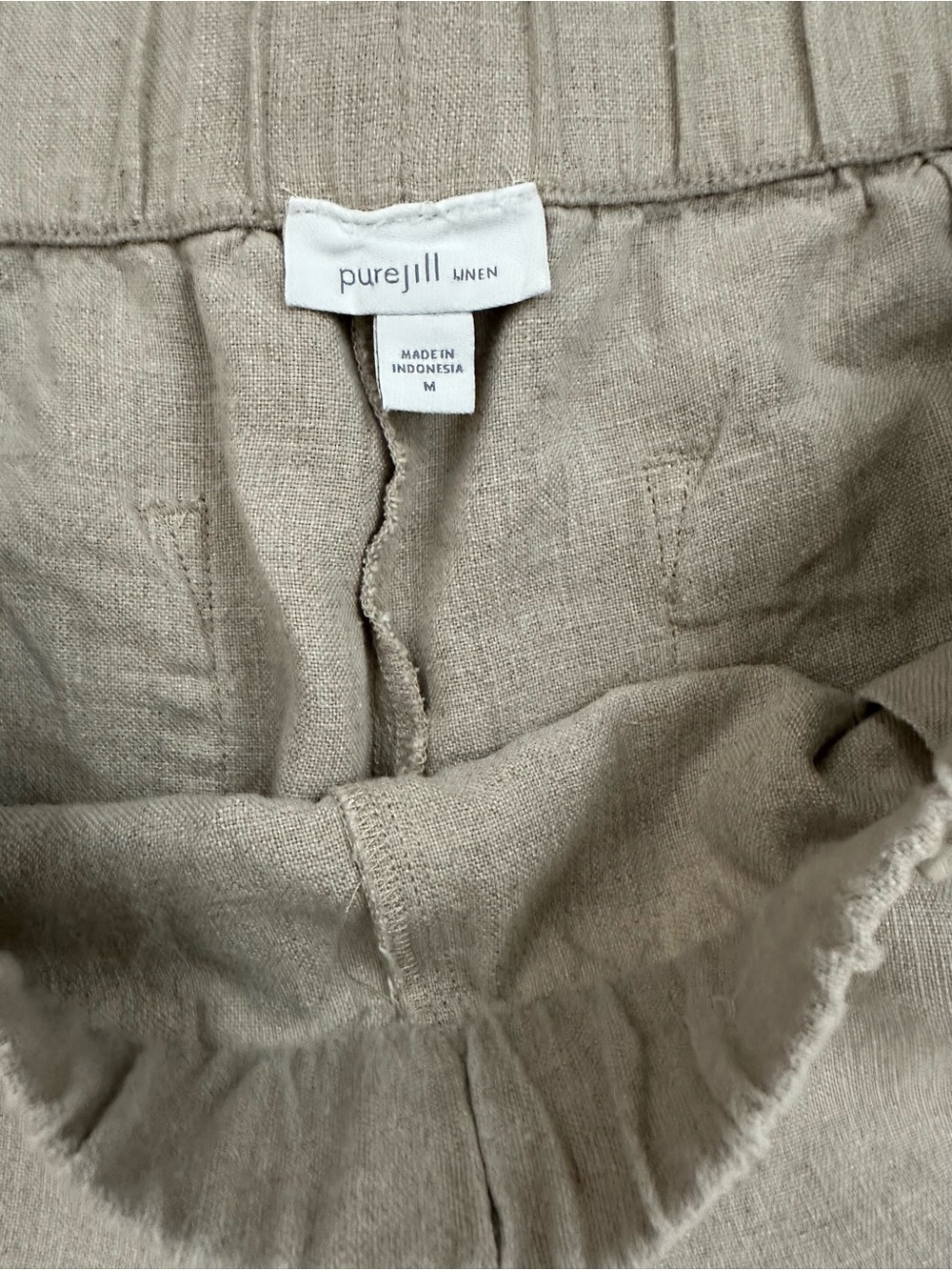 J Jill pure jill Flax Linen Cropped Panrs Sz M EUC - Picture 4 of 5